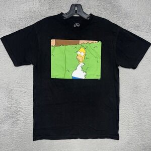 Official The Simpsons T Shirt Mens Sz M Black Homer Simpson Into Bushes Meme Tee